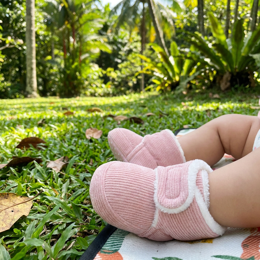 Warm & Cozy Plush Baby Booties with Soft, Non-Slip Soles