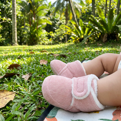 Warm & Cozy Plush Baby Booties with Soft, Non-Slip Soles