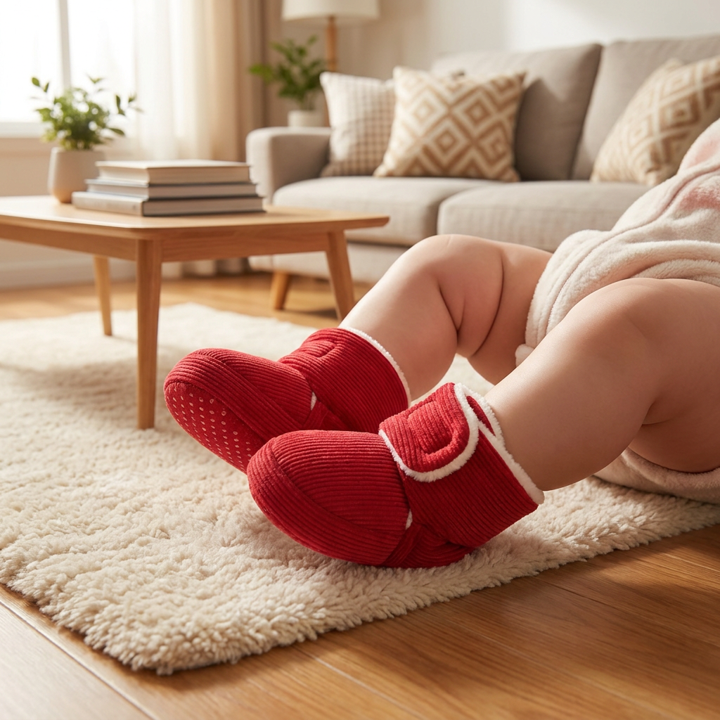Warm & Cozy Plush Baby Booties with Soft, Non-Slip Soles