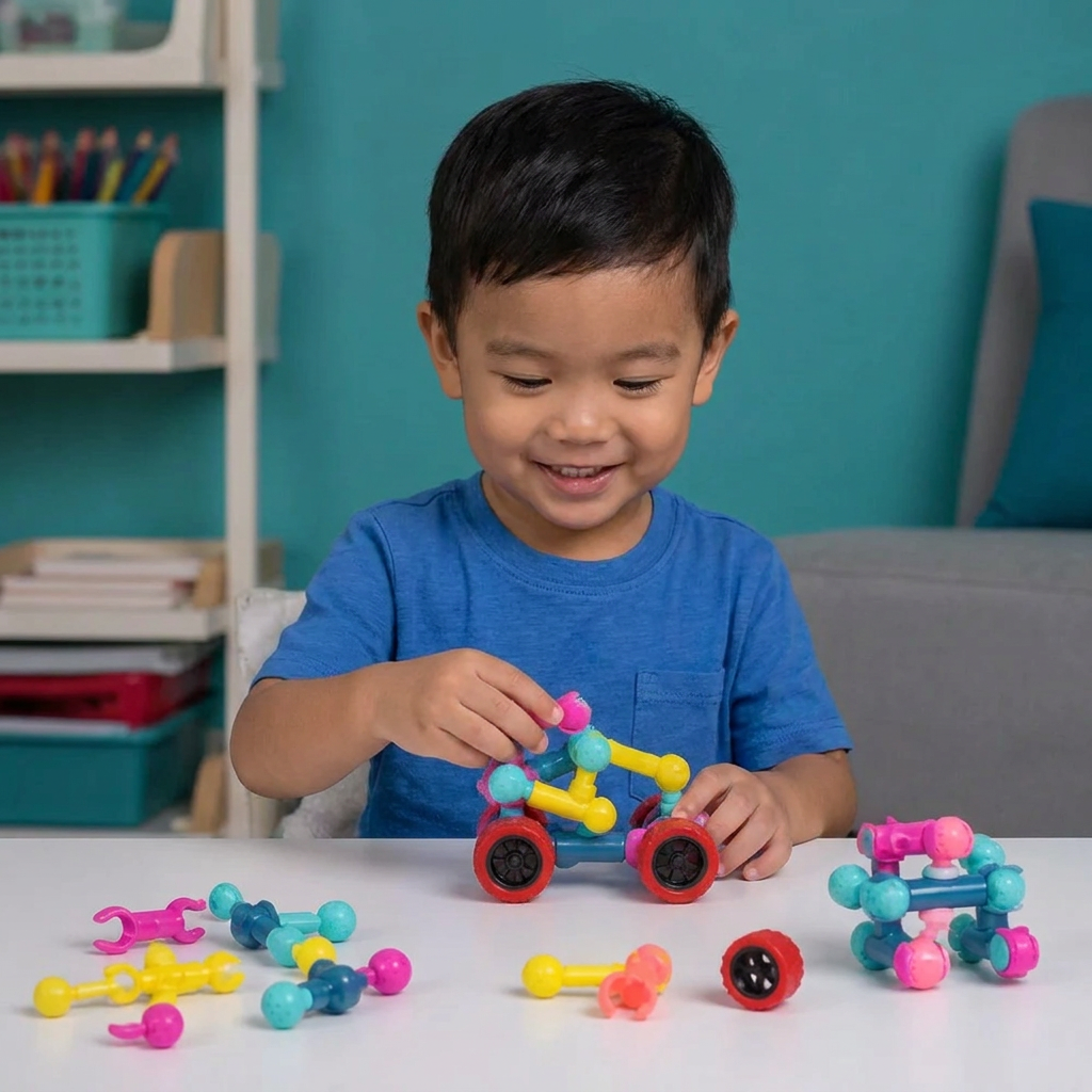 Educational DIY Building Set with Movable Joints