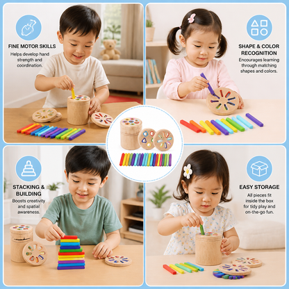 Montessori Wooden Colour & Shape Sorting Toy – Fine Motor Skills Learning Puzzle