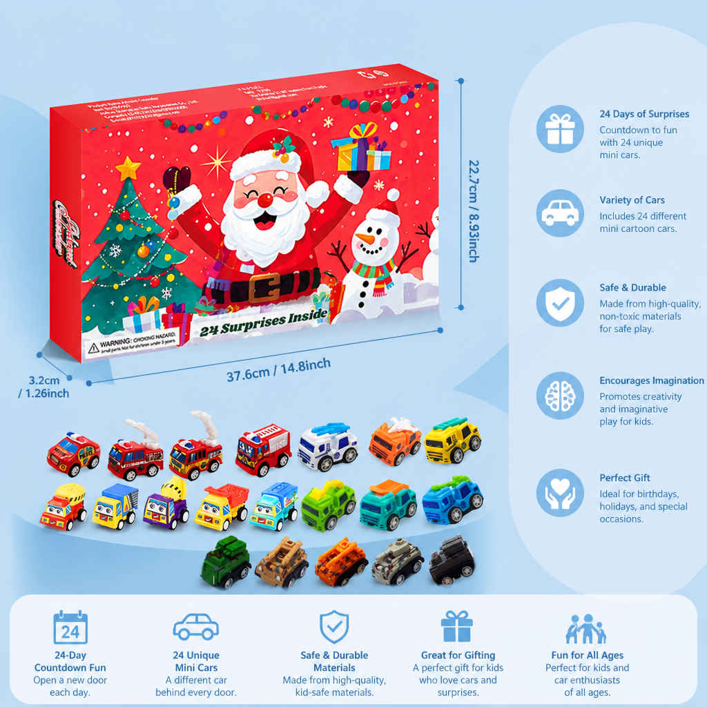 24-Day Cartoon Car Advent Calendar