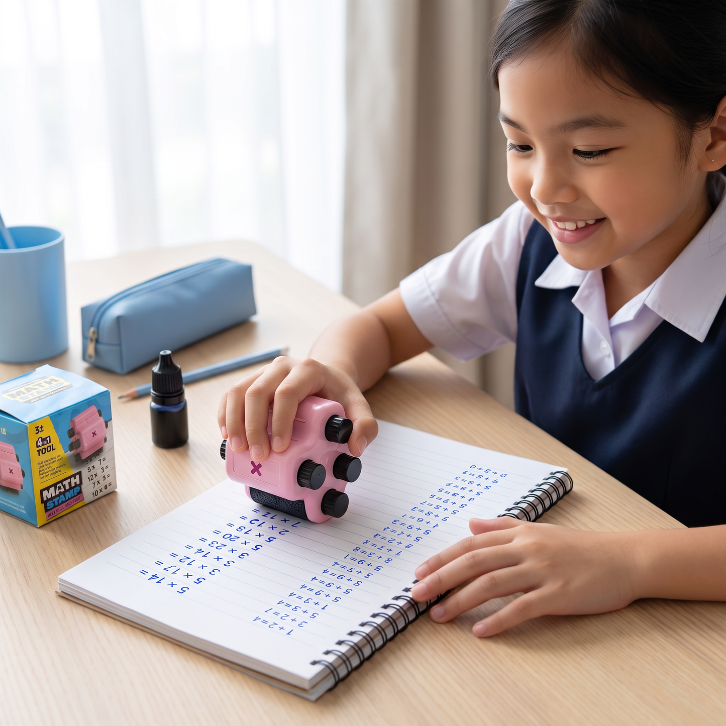 4-in-1 Math Roller Stamp – Addition, Subtraction, Multiplication & Division Practice