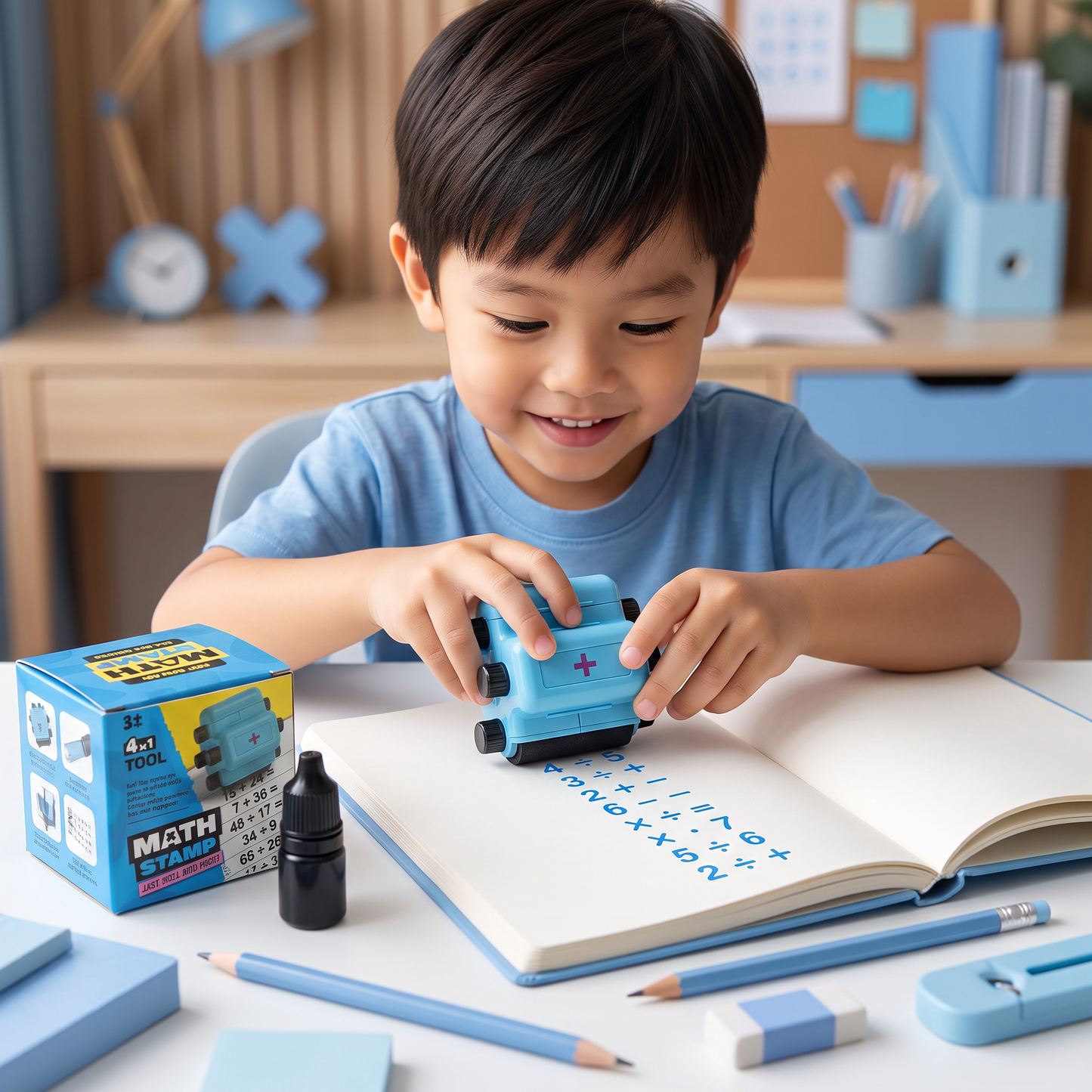 4-in-1 Math Roller Stamp – Addition, Subtraction, Multiplication & Division Practice