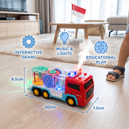 Interactive Gear Fire Truck Toy with Lights