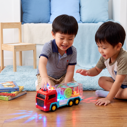 Interactive Gear Fire Truck Toy with Lights