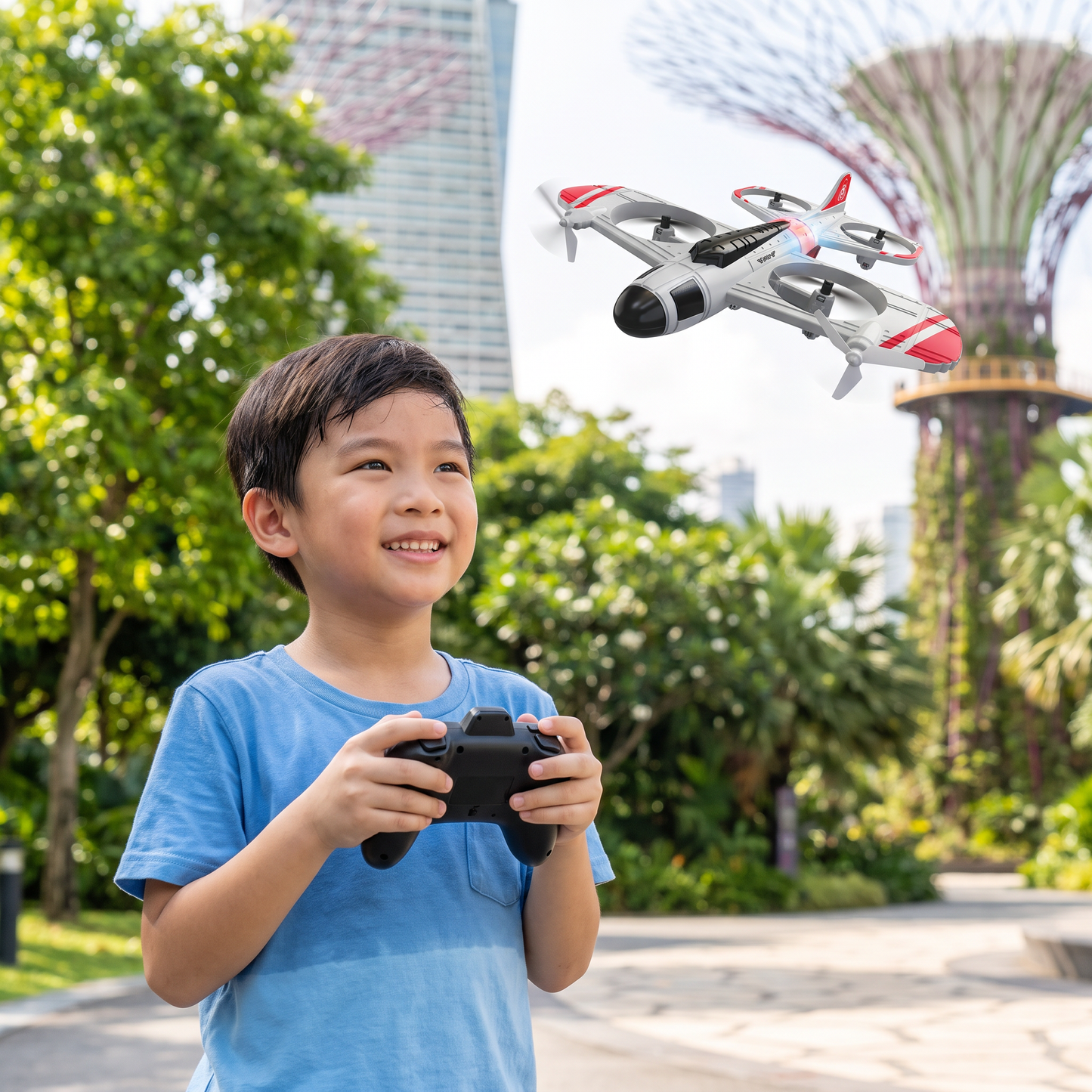 2-in-1 Remote Control Fighter Jet & Drone Toy