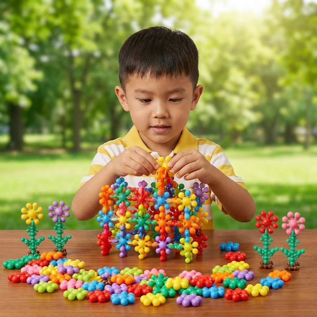 Montessori Plum Blossom Building Block Set