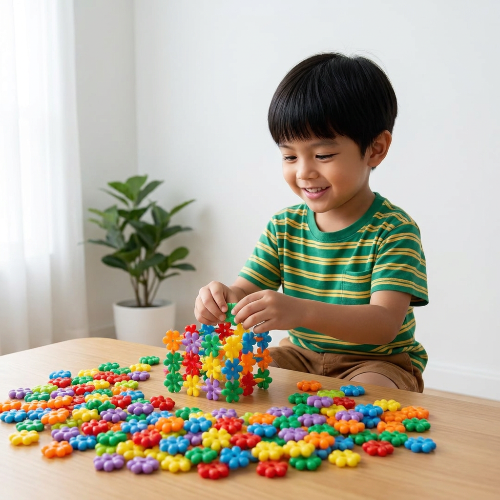 Montessori Plum Blossom Building Block Set