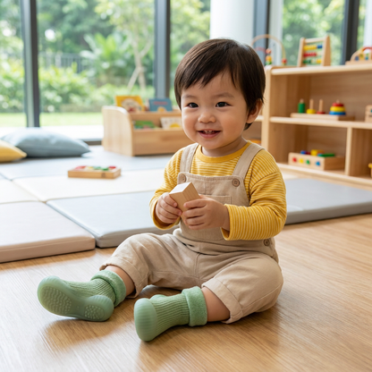 Warm Baby Walking Sock Shoes with Soft Non-Slip Soles