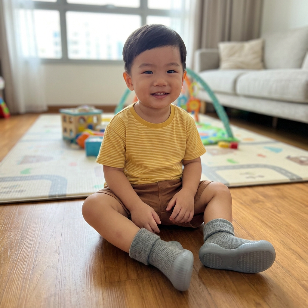 Warm Baby Walking Sock Shoes with Soft Non-Slip Soles