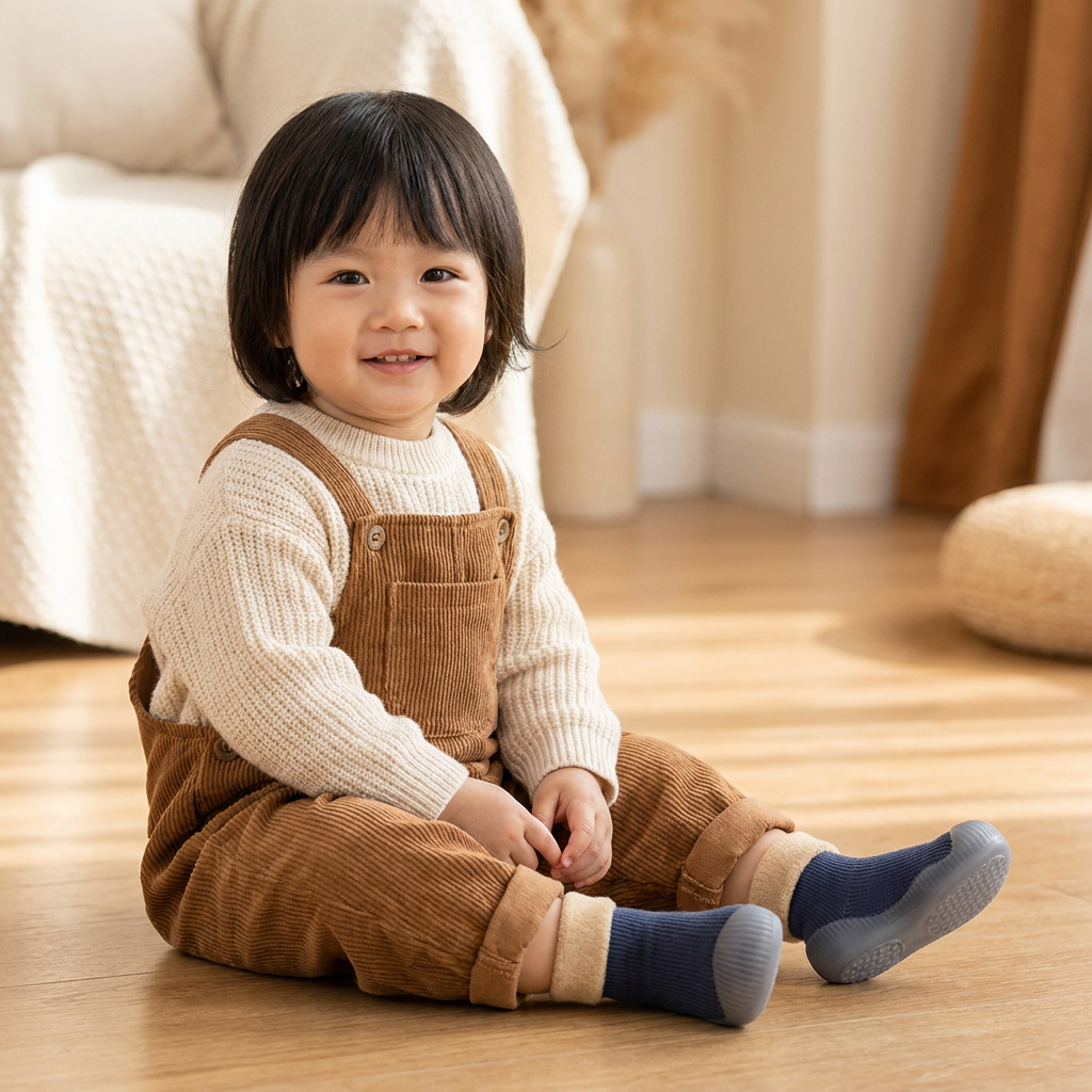 Warm Baby Walking Sock Shoes with Soft Non-Slip Soles