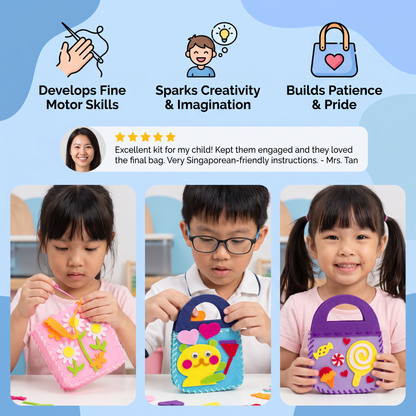 DIY Cute Felt Handbag Sewing Craft Kit for Kids