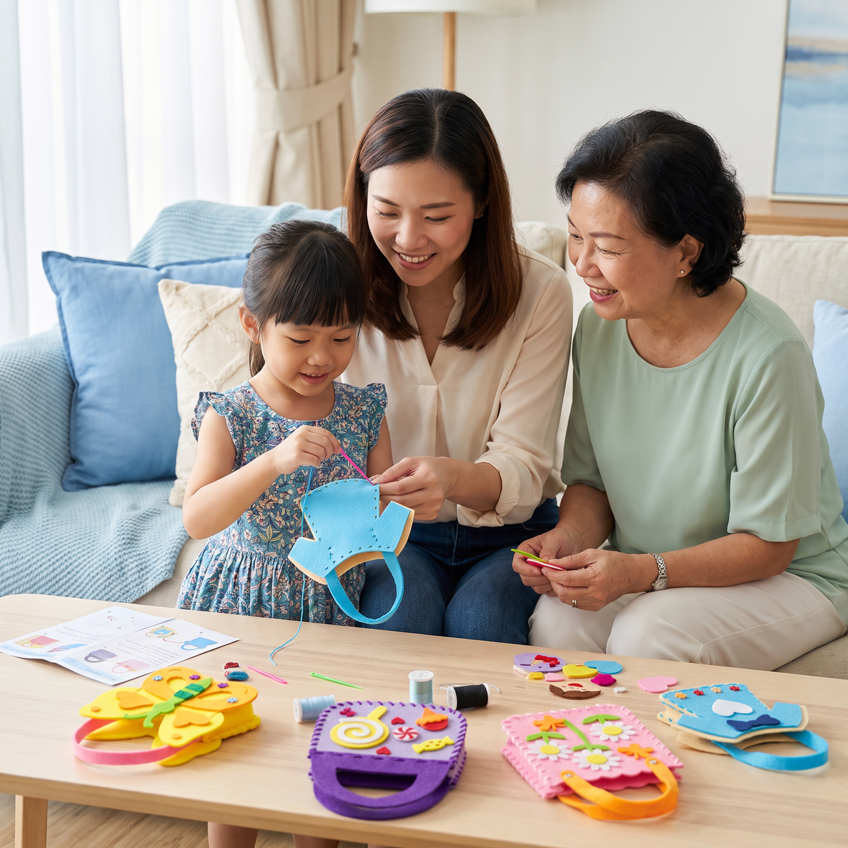 DIY Cute Felt Handbag Sewing Craft Kit for Kids