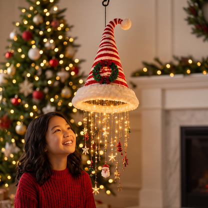Christmas Santa Hat Lights with LED String Decorations