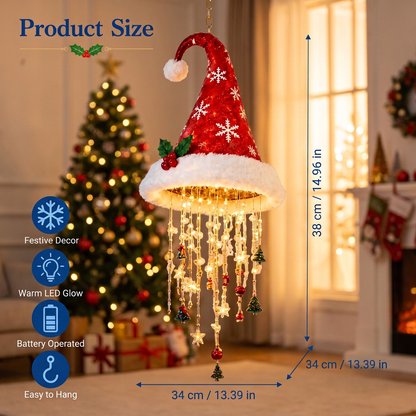 Christmas Santa Hat Lights with LED String Decorations