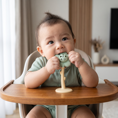 2-in-1 Sunflower Baby Teether & Rattle with Suction Base