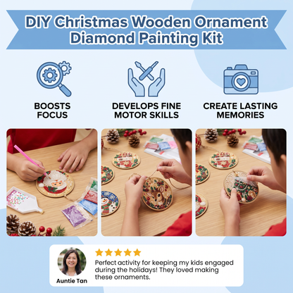 DIY Christmas Wooden Ornament Diamond Painting Kit