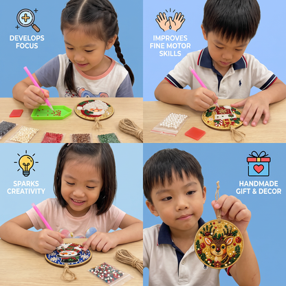DIY Christmas Wooden Ornament Diamond Painting Kit