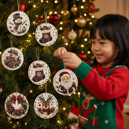 DIY Christmas Wooden Ornament Diamond Painting Kit