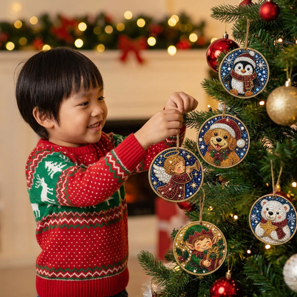 DIY Christmas Wooden Ornament Diamond Painting Kit