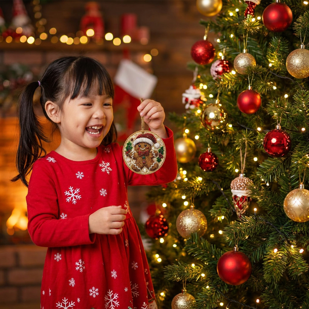 DIY Christmas Wooden Ornament Diamond Painting Kit