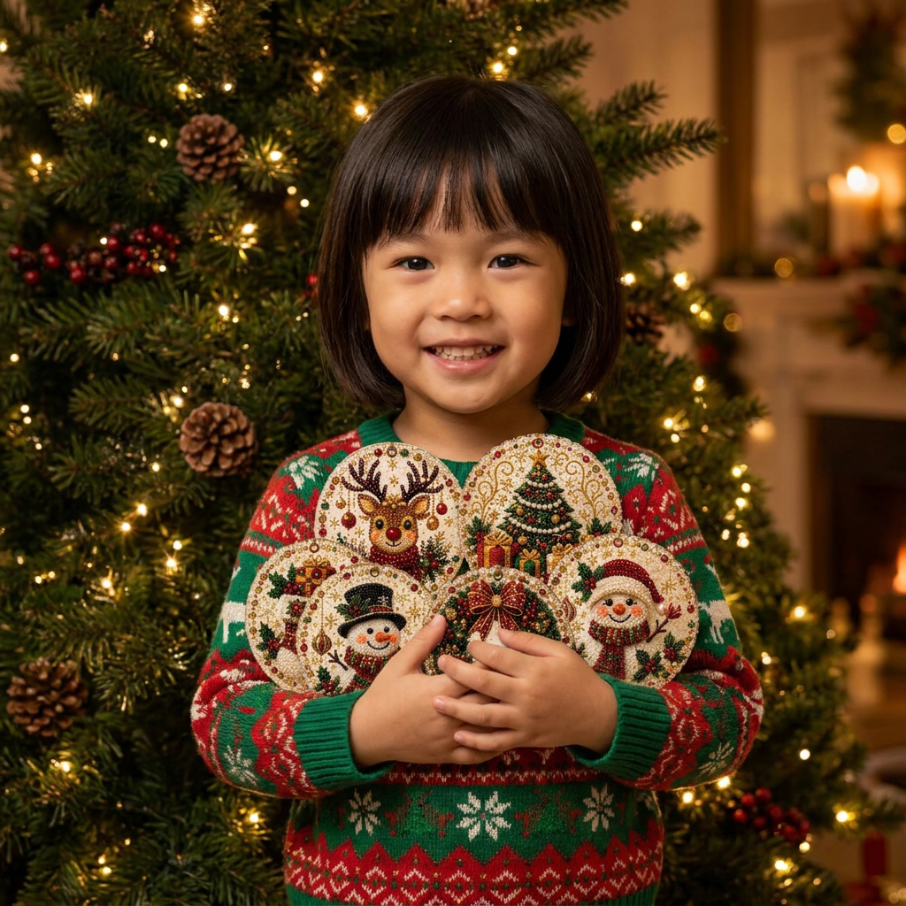 DIY Christmas Wooden Ornament Diamond Painting Kit