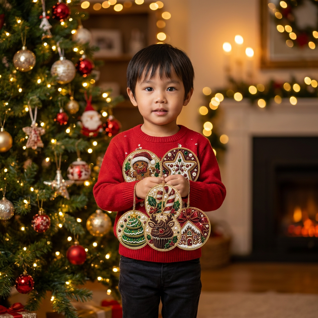 DIY Christmas Wooden Ornament Diamond Painting Kit