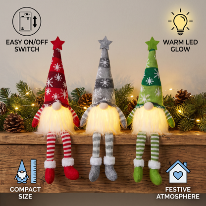 LED Light-Up Christmas Gnome Decorations