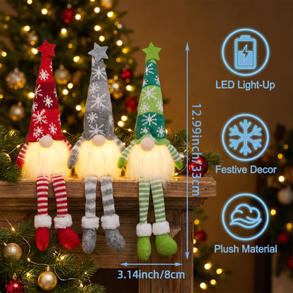 LED Light-Up Christmas Gnome Decorations
