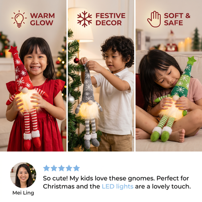 LED Light-Up Christmas Gnome Decorations