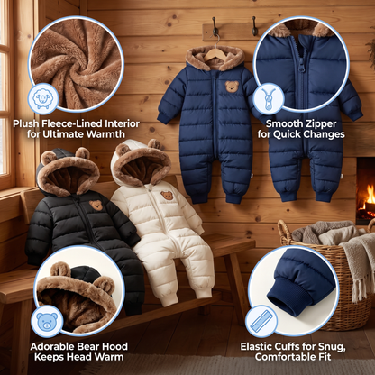 Baby Bear Bodysuit – Warm Fleece-Lined One-Piece