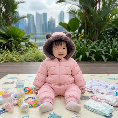 Baby Bear Bodysuit – Warm Fleece-Lined One-Piece