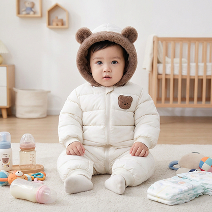 Baby Bear Bodysuit – Warm Fleece-Lined One-Piece