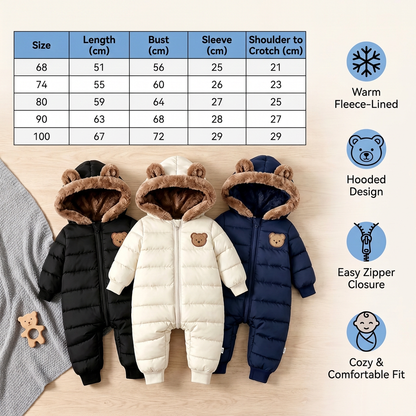 Baby Bear Bodysuit – Warm Fleece-Lined One-Piece