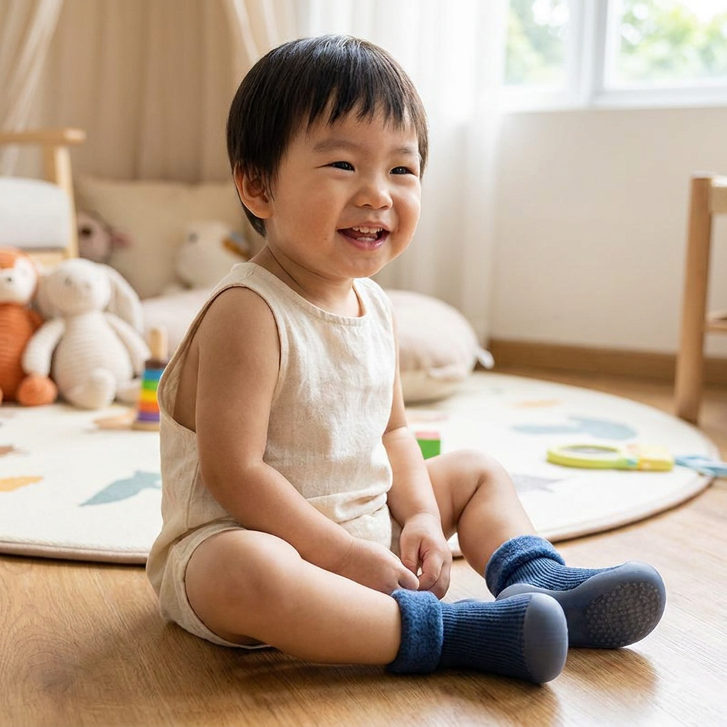 Warm Baby Walking Sock Shoes with Soft Non-Slip Soles