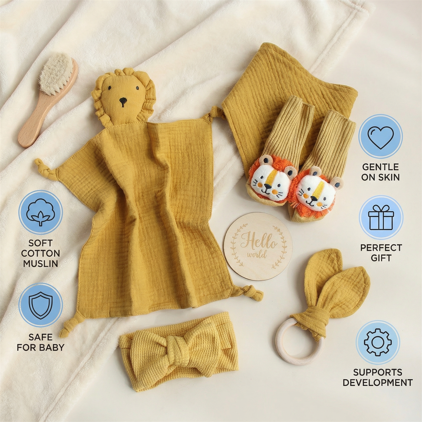 6-Piece Newborn Gift Box Set – Baby Essentials Starter Kit