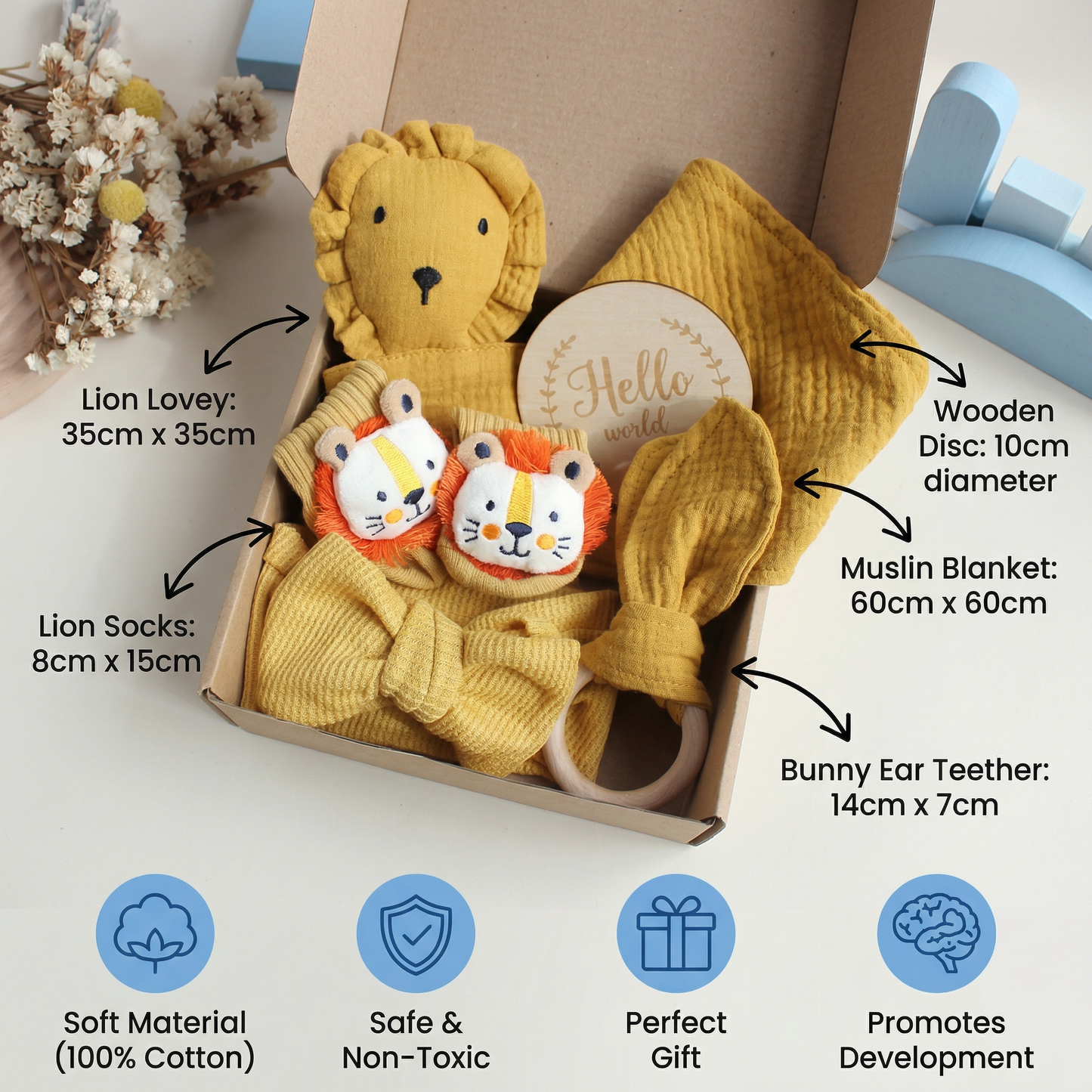 6-Piece Newborn Gift Box Set – Baby Essentials Starter Kit