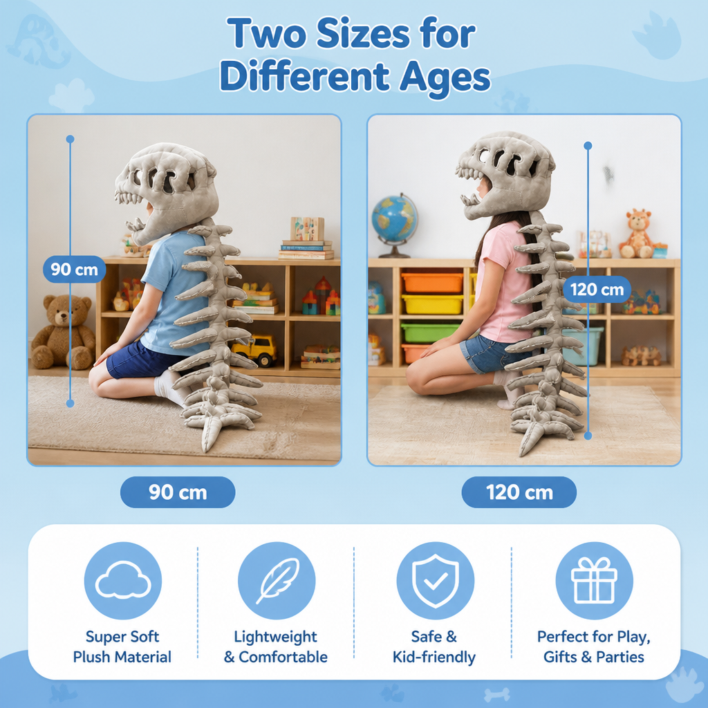 Funny Dinosaur Skeleton Plush Costume