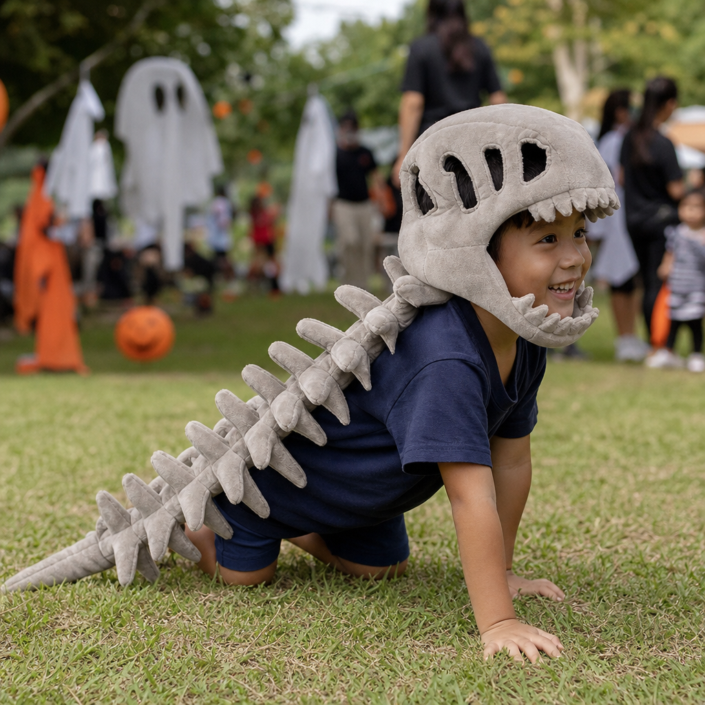 Funny Dinosaur Skeleton Plush Costume