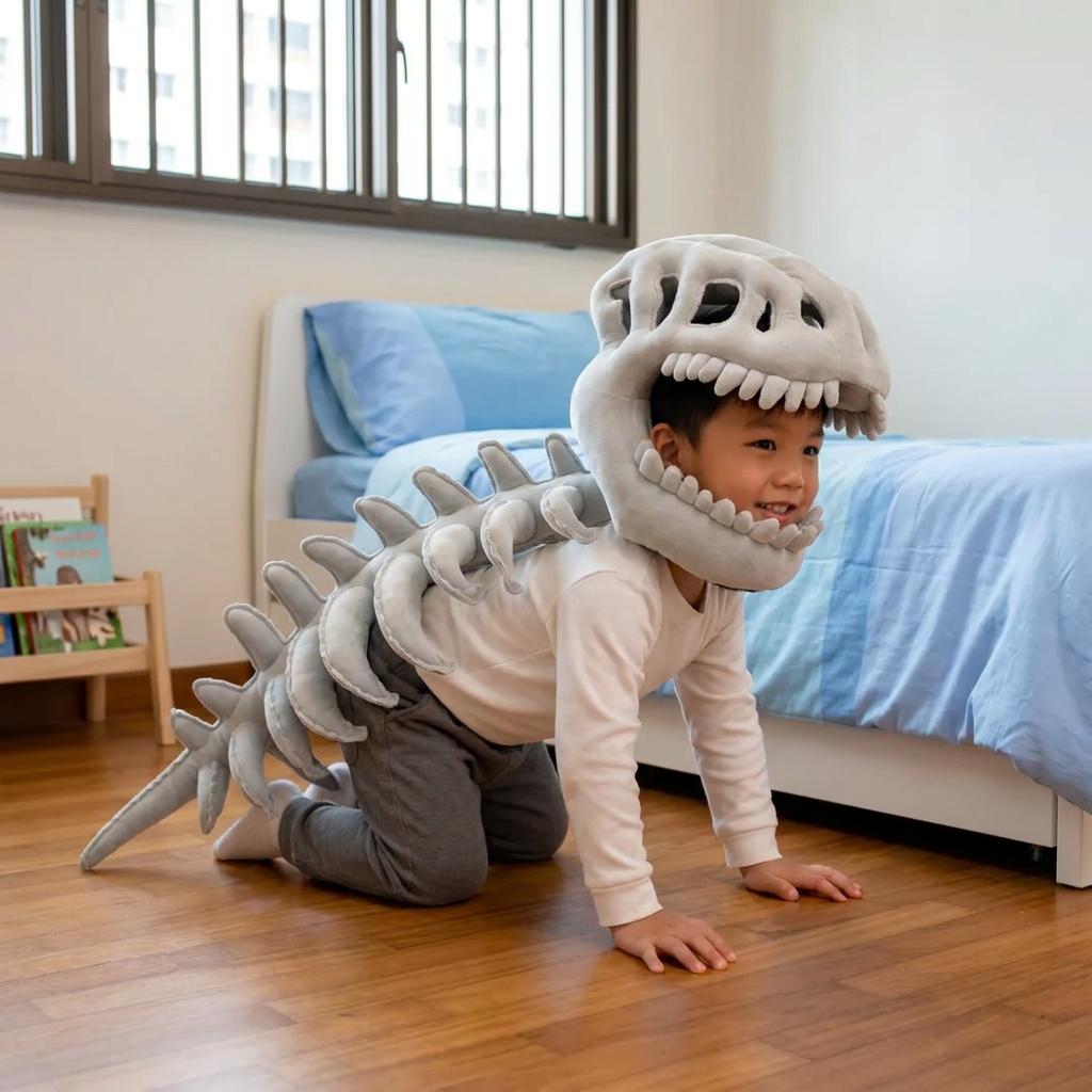 Funny Dinosaur Skeleton Plush Costume