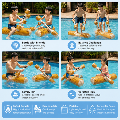 Inflatable Pool Battle Game for Kids – Water Balance & Splash Game