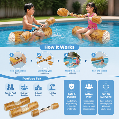 Inflatable Pool Battle Game for Kids – Water Balance & Splash Game