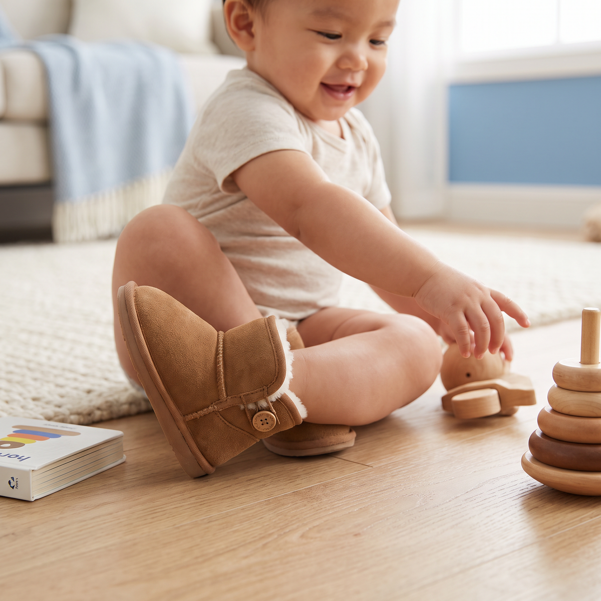 Fleece-Lined Baby Winter Boots with Soft, Non-Slip Soles