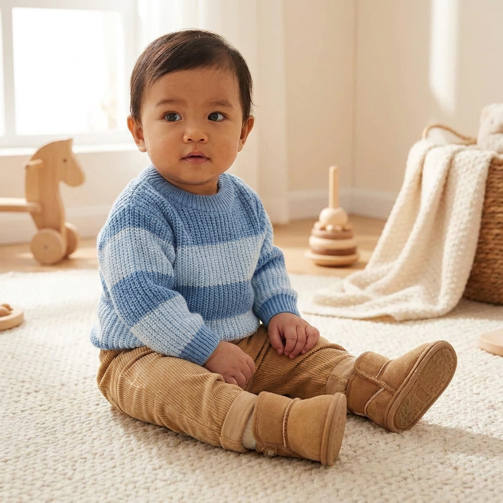 Fleece-Lined Baby Winter Boots with Soft, Non-Slip Soles