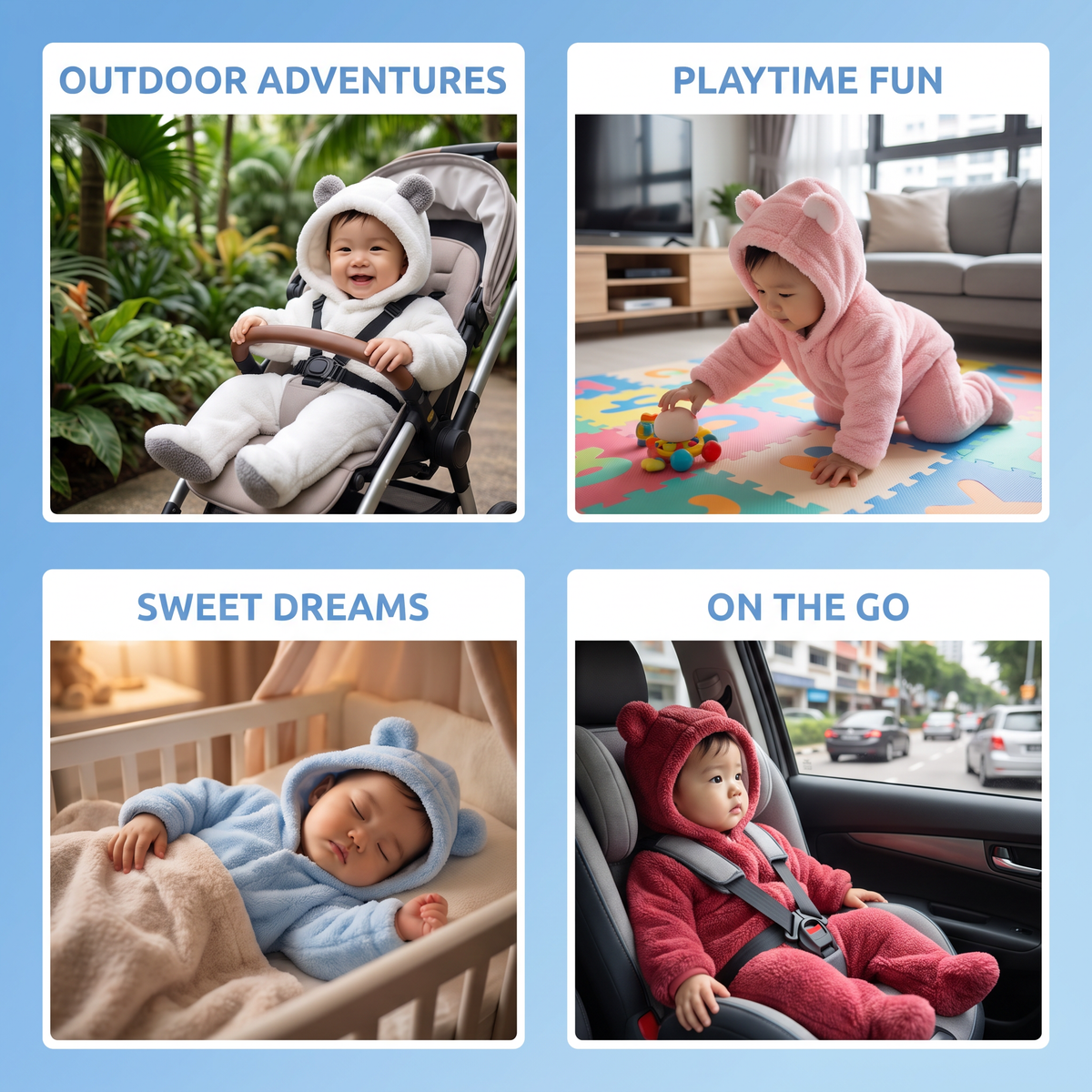 Soft & Cozy Baby Bear Hooded Jumpsuit
