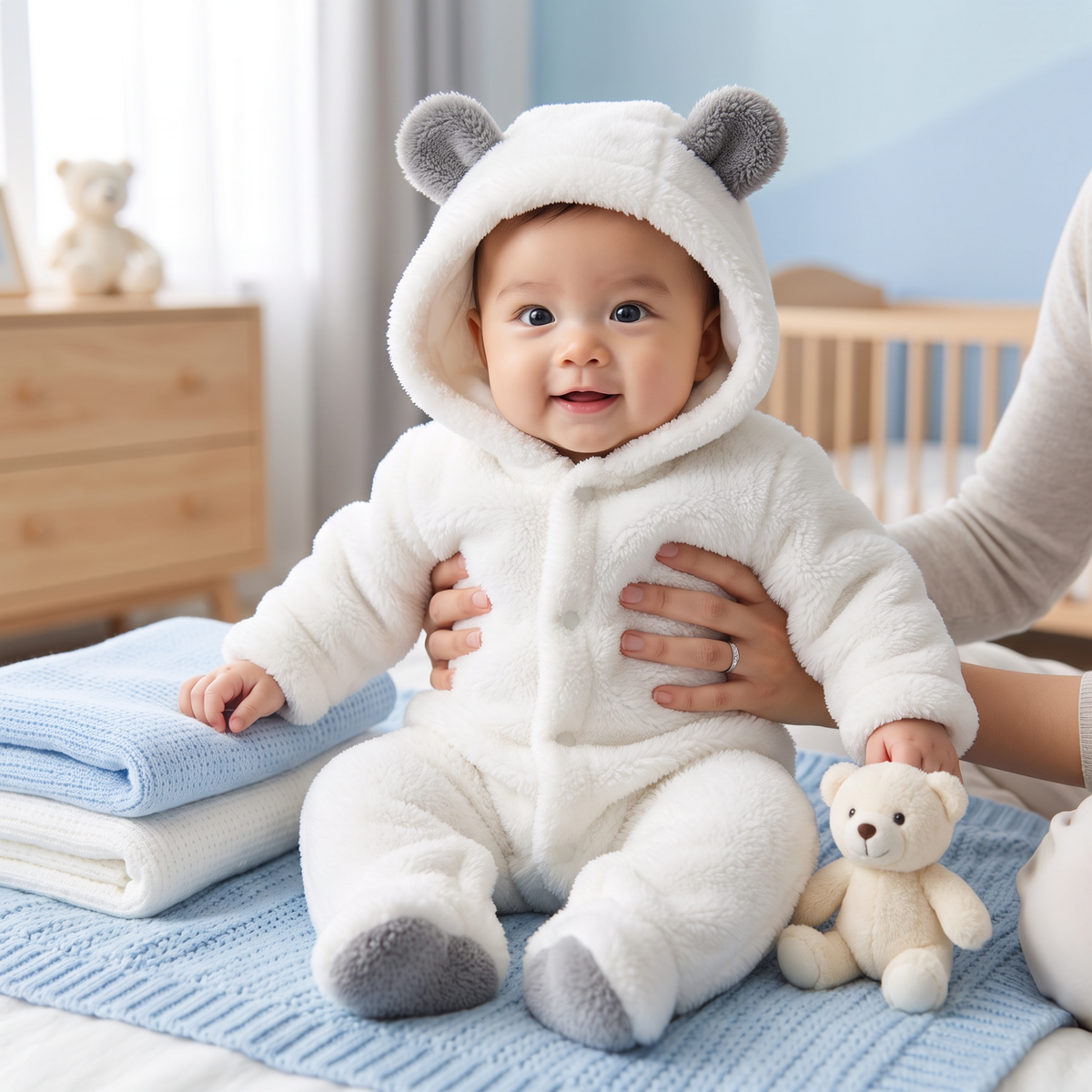 Soft & Cozy Baby Bear Hooded Jumpsuit
