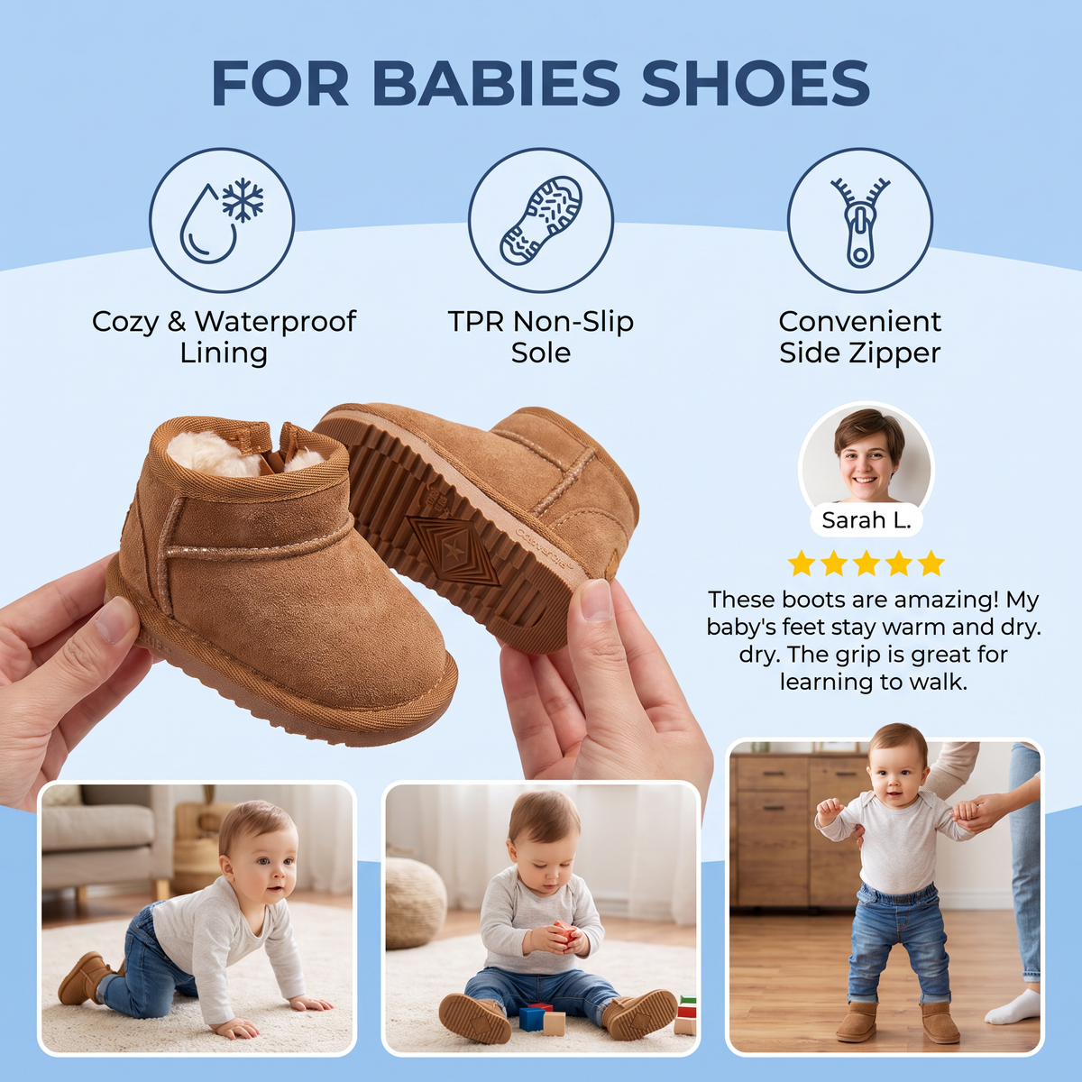 Cozy Waterproof Winter Boots with Non-Slip Soles