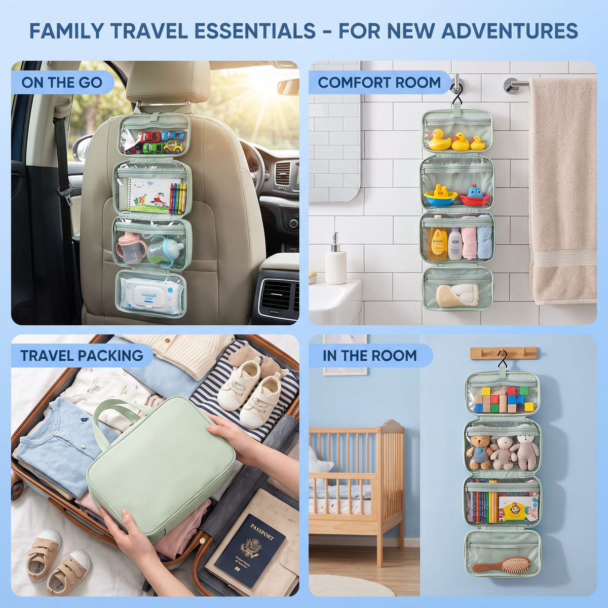 Family Travel Organizer Bag for Toys & Everyday Essentials