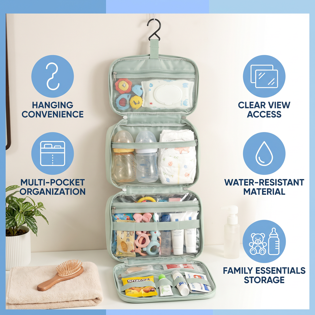 Family Travel Organizer Bag for Toys & Everyday Essentials
